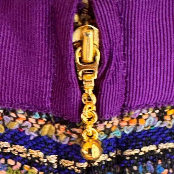 Kate Spade Kylie Jewelbox Purple Striped Tweed Mini Skirt Sz 12, EUC - Picture 4 of 11